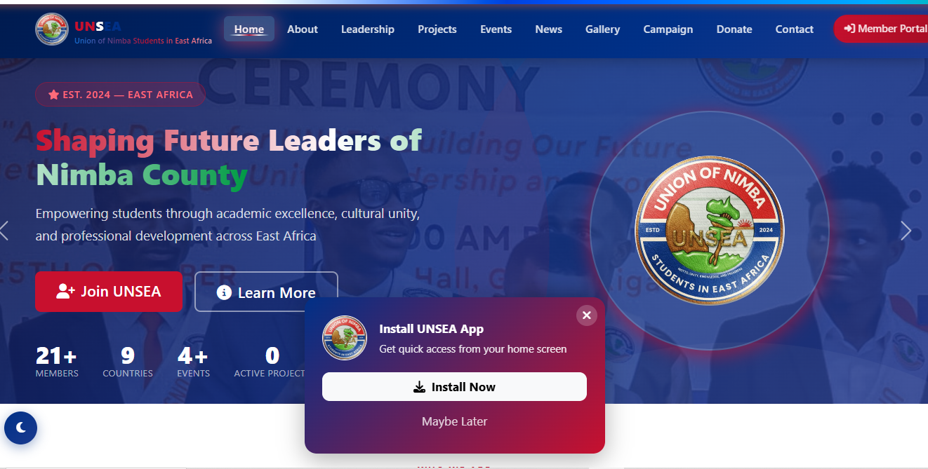 UNSEA — Union of Nimba Students in East Africa Platform