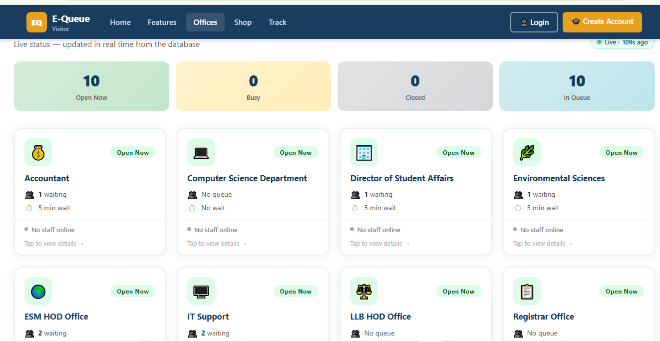 E-Queue — Smart University Queue Management System