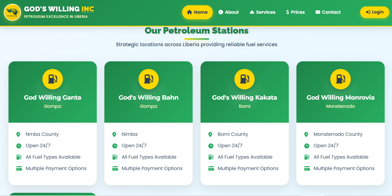God's Willing Inc — Petroleum Management System